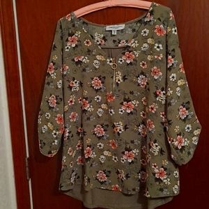 Olive green blouse NWOT